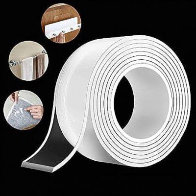 T TOPLINE Double Sided Tape Heavy Duty, Removable Washable Reusable Gel Tape Strips for Kitchen