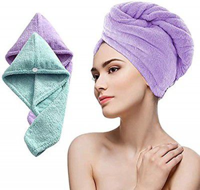 T TOPLINE Hair Towel Wrap Absorbent Towel Hair-Drying Bathrobe Magic Hair Warp Towel Super Quick-Drying Microfiber 500 GSM Bath Towel Hair Dry Cap Salon Towel (Multicolor)
