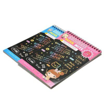 T TOPLINE Magic Paper Sheet Art Book and Craft Paper Rainbow 10 Pages Scratch Book Return Gifts for Kids Birthday Party Crafts Rainbow Art Scratch Paper Book Sheets