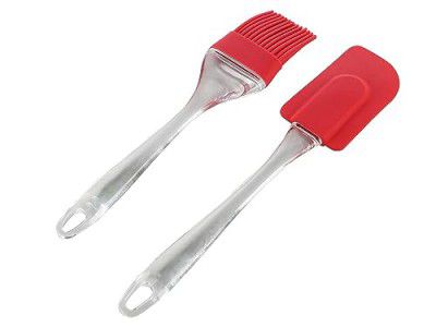 T TOPLINE Silicone Brush and Spatula Size 2-Pieces (Multicolor)