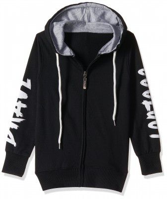 T2F Boy's Cotton Regular Fit Hooded Sweatshirt