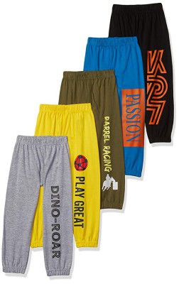 T2F Boys Relaxed Regular fit Jogger Track Pants (Pack of 5)