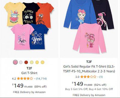 T2F Girls Clothing Upto 90% Off