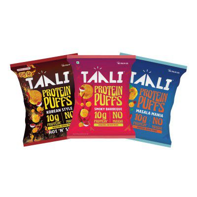 Taali Roasted Protein Puffs Combo, 60g (Pack of 3)