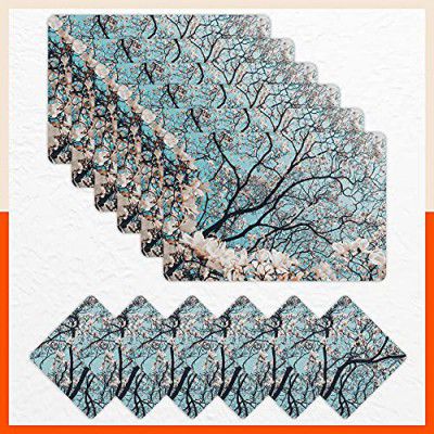 Table Mats by Bathla - Set of 6-45cm x 30cm Table Placemats & Coasters for Home Dining Table | Multipurpose, Heat-Resistant, Waterproof & Washable | Matworks (Hawthorne, Polyvinyl Chloride)