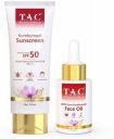 TAC - The Ayurveda Co. Kumkumadi Sunscreen With SPF50 & kumkumadi Face Oil for Detan and Glowing Skin (70ml)  (2 Items in the set)...