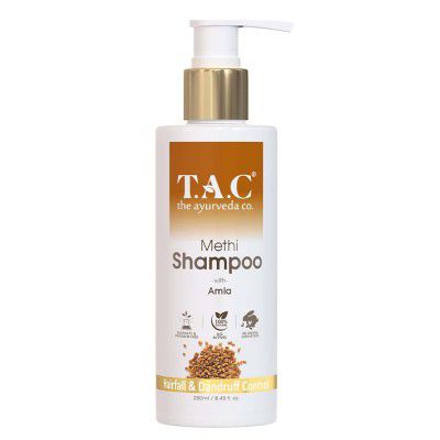 TAC - The Ayurveda Co. Methi Sulphate Free Shampoo For Women & Men For Dry And Frizzy Hair With Amla & Bhringraj, SLS And Paraben Free - 250ml