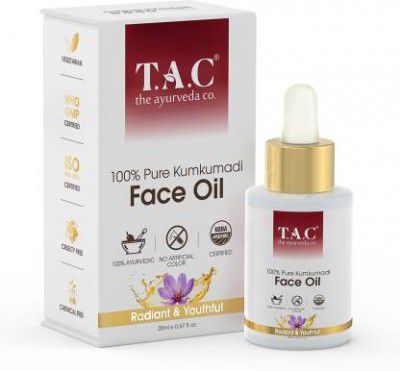 TAC - The Ayurveda Co. 100% Pure Kumkumadi Tailam Face Oil For Glowing Skin, Reduces Pigmentation  (20 ml)