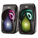 TAG DP600 USB Sterio 2.0 Wired Multimedia 6W Desktop? Speakers with 7 Colors Led Effect...