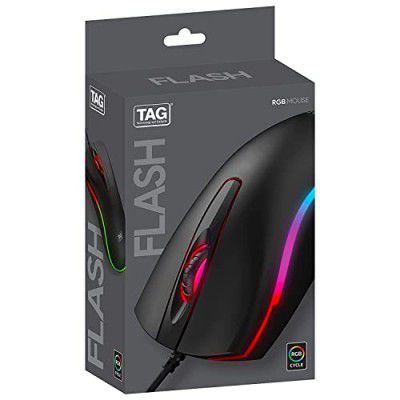 TAG Flash RGB Optical Wired Mouse | 1000 DPI | RGB LED Lights (Black)