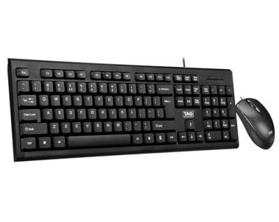 TAG KBM100 USB Wired Keyboard and Mouse Combo Set | Plug and Play for PC, Laptop, Mac, Linux