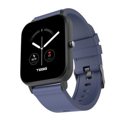 TAGG Verve Sense Smartwatch with 1.70 Large Display, Real SPO2, and Real-Time Heart Rate Tracking, 7 Days Battery Backup, IPX67 Waterproof || Gun Metal Blue, Standard