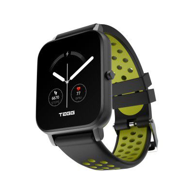 TAGG Verve Sense Smartwatch with 1.70 Large Display, Real SPO2, and Real-Time Heart Rate Tracking, 7 Days Battery Backup, IPX67 Waterproof || Green Black, Standard