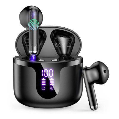 TAGRY Wireless Earbuds Bluetooth 5.3 LED Display with ENC Mic,40H Playtime 
