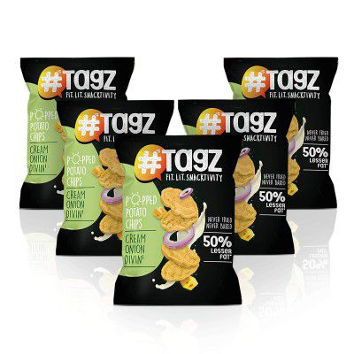 TAGZ Popped Potato Chips (Cream Onion Divin - Pack Of 5)