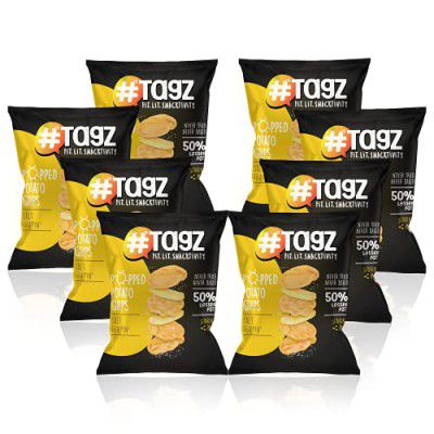 TAGZ Popped Potato Chips | Not Fried, Not Baked , No Cholesterol | Healthy Snack from TagZ (Salt Trippin - Pack Of 8)