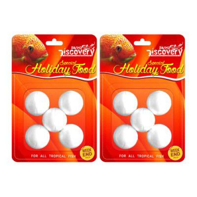 Taiyo Pluss Discovery® Special Holiday Weekend Slow Release Feeder Fish Food for All Tropical & Exotic Fishes, 5 Count (Pack of 2)