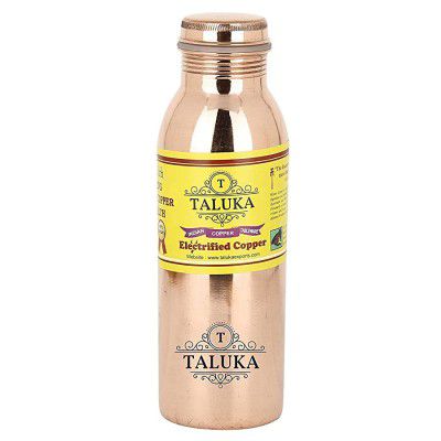Taluka Handmade Copper Leak Proof Water Bottle, 800 Ml 2.5 X 9 Brown