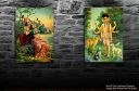 Tamatina Set Of 2 Religious Poster - Raja Ravi Varma - Radha Vilas - Raja Ravi Varma - Dattatreya - God Poster - HD Posters for Room...