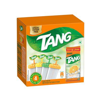 Tang Instant Drink Mix - Orange, 500g - Pack of 2 with 4 Popsicle moulds