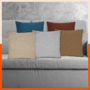 Tangerine by Bathla - Akira Jute Cushion Covers | Exquisite Woven Design (Set of 5- 16x 16 Inches)...
