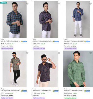 Tanip Casual Shirts starts ₹199