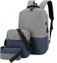 TANTRA Polyester Laptop Backpack 3 PCS Set Backpack Bag 35 L Backpack (Blue)...