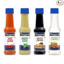 Tanzima® Red Chilli Sauce, Green Chilli Sauce, SOYA Sauce and Synthetic Vinegar, Combo Pack of 4 (200g Each)...