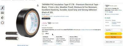 TAPARIA PVC Insulation Tape (Pack of 20)