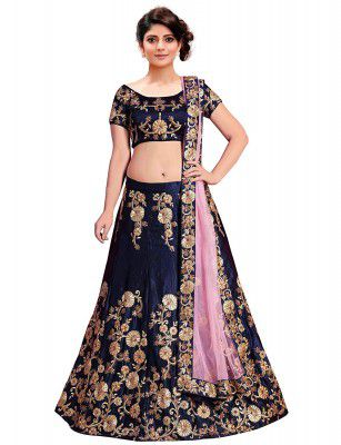 Tapi Maiya Creation Women's Silk Semi-Stitched Lehenga Choli