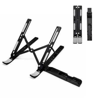 TARKAN 2 in 1 Portable & Foldable Aluminium Laptop Stand + Mobile Stand with Adjustable Height 