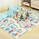 Tarkan Extra Large Reversible Baby Play Mat, BPA Free Learning & Crawling Foldable Foam Mat (6.5x5 ft, 0.6cm Thickness) Multicolor...
