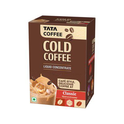 Tata Coffee Cold Coffee, Liquid Concentrate, Classic, Deliciously Rich & Creamy, Café-style, Easy to make, 20 Sachets