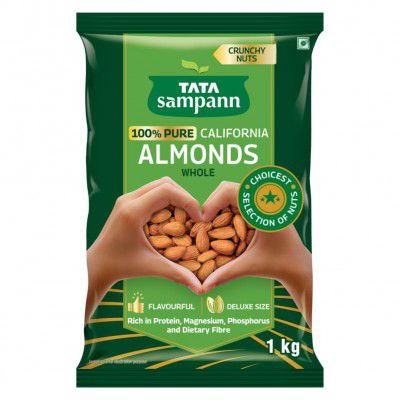 Tata Sampann Pure California Almonds Whole, 1kg