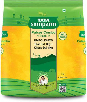 Tata Sampann Toor Dal 1 kg with Chana Dal 1 kg (2 kg)