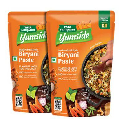 Tata Sampann Yumside Hyderabadi Style Biryani Paste | Ready to Cook | Serves 8 Pax, 150g (Pack of 2)