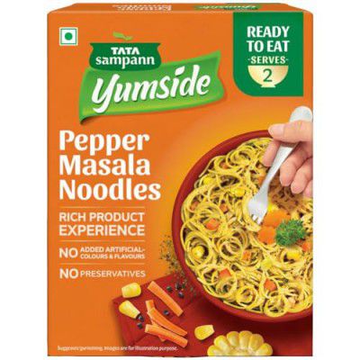 Tata Sampann Yumside Instant Pepper Masala Veg Noodles, 285g, Ready to Eat Food, Ready in 60 secs, NO Preservatives, NO Added Artificial Colours & Flavours
