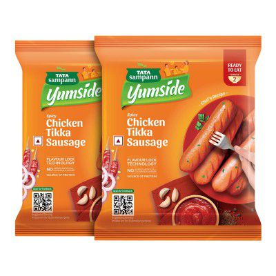 Tata Sampann Yumside Spicy Chicken Tikka Sausage | Serves 4 Pax, 180g (Pack of 2)