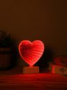 TAYHAA White Heart Shaped with Rose Tinted Mirror Table Lamp...