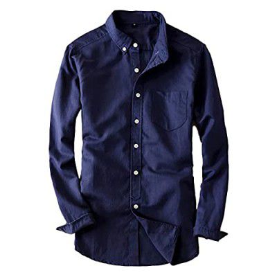 TB Trybuy.in Exclusive Designer Cotton Solid Navy Blue Casual Shirt for Men