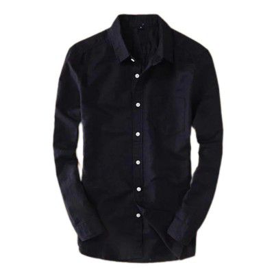TB Trybuy.in Exclusive Designer Linen Black Casual Solid Shirt for Men