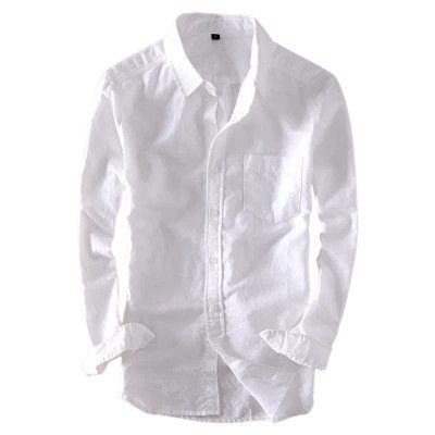 TB Trybuy.in Exclusive Designer Linen Solid Casual White Shirt for Men
