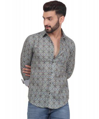 TB Trybuy.in Retro Full Sleeve Casual Linen Printed Shirt for Men