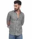 TB Trybuy.in Retro Full Sleeve Casual Linen Printed Shirt for Men...