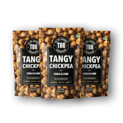 TBH - To Be Honest Vegetable Chips | Tangy Chickpea with Chilli & Lime | Gluten-Free Snack - Pack of 3 (70 g, 210)