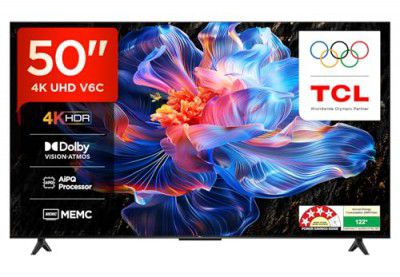 TCL 126 cm (50") 4K Ultra HD Smart LED Google TV 50V6C (Black)