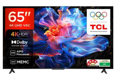 TCL (65") Metallic Bezel Less Series 4K Ultra HD Smart LED Google TV 65V6C (Black)