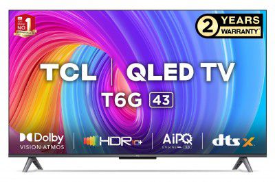 TCL 43" 4K Ultra HD Smart QLED Google TV 43T6G