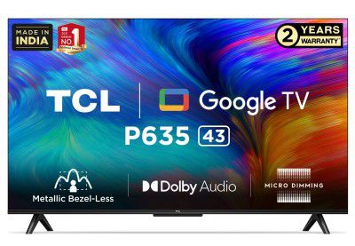 TCL 43" Metallic Bezel-Less Series 4K Ultra HD Smart LED Google TV 43P635