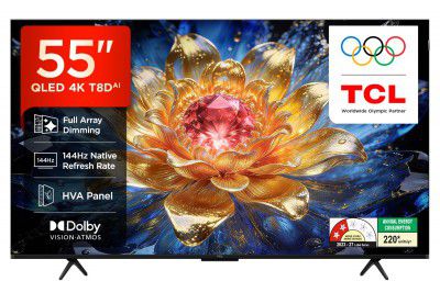 TCL (55") 4K UHD Smart QLED Google TV 55T8D